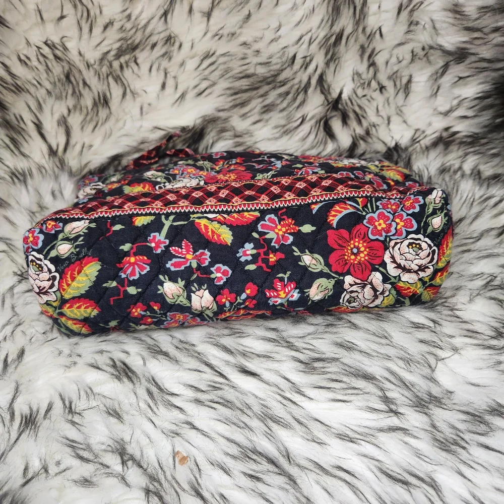 Vera Bradley Black and Red Floral Cosmetic Bag - Picture 3 of 7